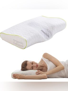 VaVerto Organic Contour Memory Foam Pillow Neck Support Adjustable - Standard